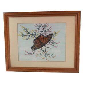 Watercolor Butterfly Framed Picture by Anna Ruth Enders 1999 12.5”x15.5”